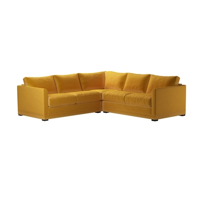 Aissa Small Corner Sofa in Butterscotch Cotton Matt Velvet