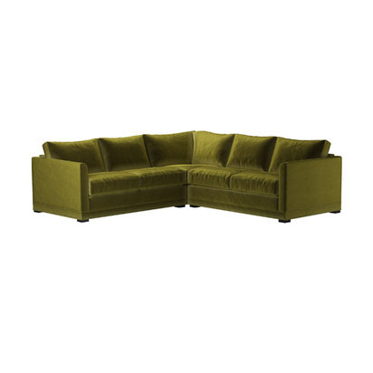 Aissa Small Corner Sofa in Olive Cotton Matt Velvet