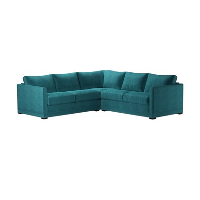 Aissa Small Corner Sofa in Neptune Smart Velvet