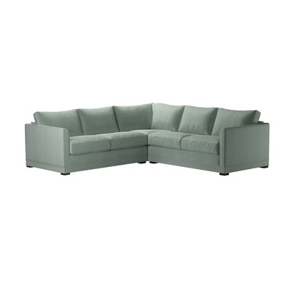 Aissa Small Corner Sofa in Sage Smart Velvet