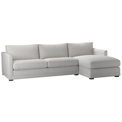 Aissa Large RHF Chaise Sofa in Alabaster Brushed Linen Cotton