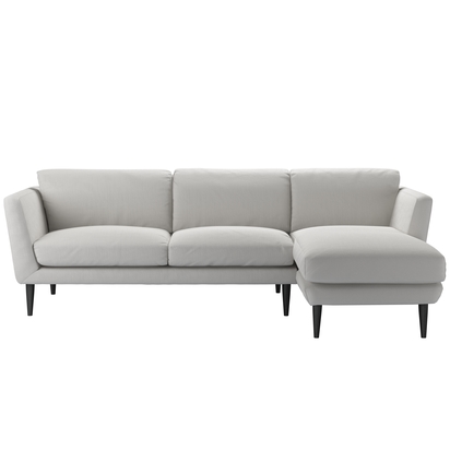 Holly Medium RHF Chaise Sofa in Alabaster Brushed Linen Cotton