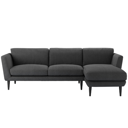 Holly Medium RHF Chaise Sofa in Charcoal Brushed Linen Cotton