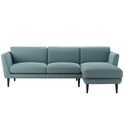 Holly Medium RHF Chaise Sofa in Lagoon Brushed Linen Cotton