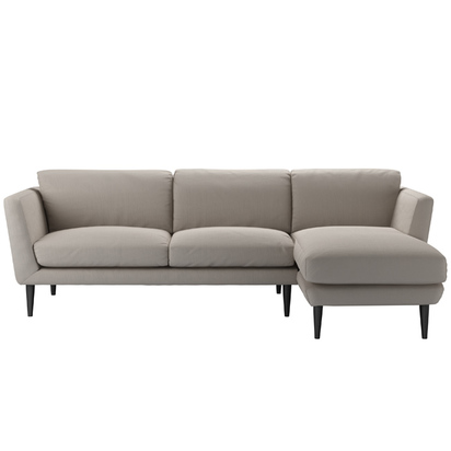 Holly Medium RHF Chaise Sofa in Stone Brushed Linen Cotton