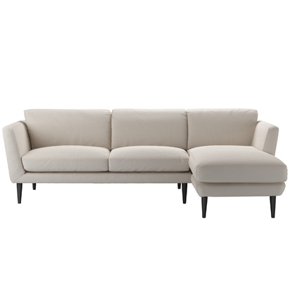 Holly Medium RHF Chaise Sofa in Taupe Brushed Linen Cotton