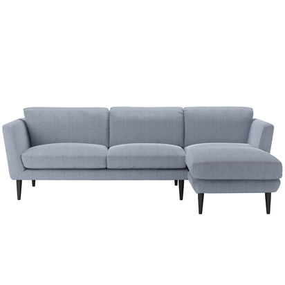 Holly Medium RHF Chaise Sofa in Uniform House Herringbone Weave