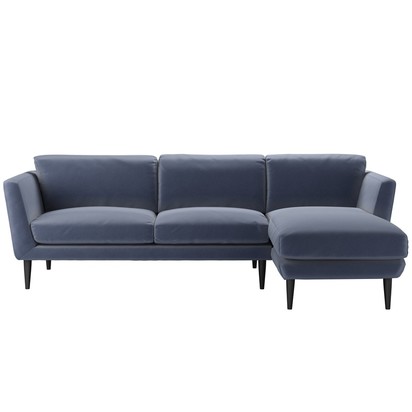 Holly Medium RHF Chaise Sofa in Sapphire Smart Velvet