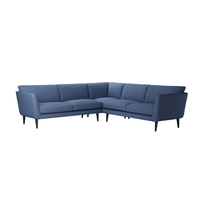 Holly Medium Corner Sofa in Oxford Blue Brushed Linen Cotton