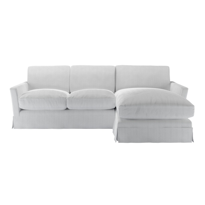 Otto Medium RHF Chaise Sofa in Pumice House Herringbone Weave