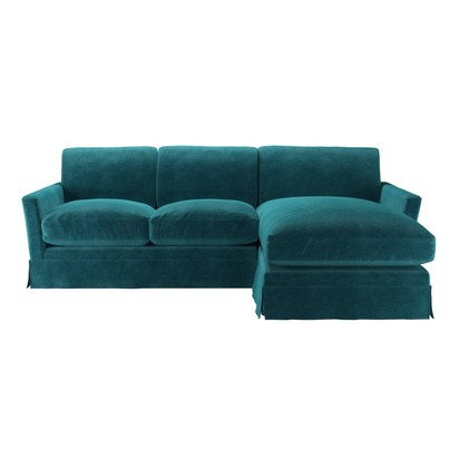 Otto Medium RHF Chaise Sofa in Neptune Smart Velvet