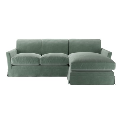 Otto Medium RHF Chaise Sofa in Sage Smart Velvet