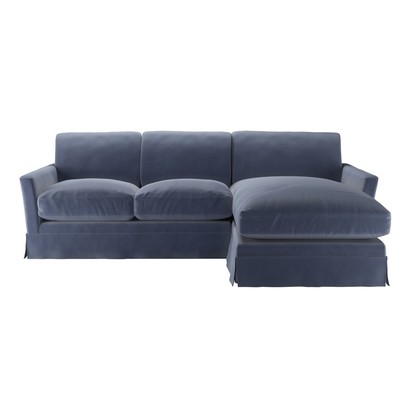 Otto Medium RHF Chaise Sofa in Sapphire Smart Velvet