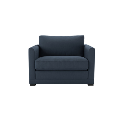 Aissa Loveseat in Midnight Blue Brushed Linen Cotton