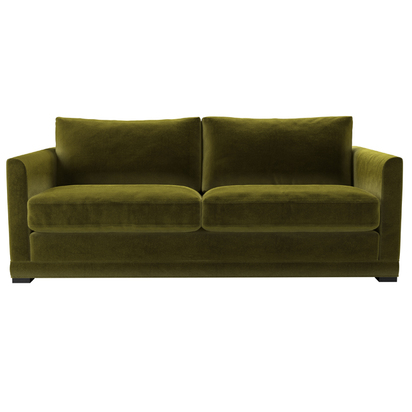 Aissa 3 Seat Sofa in Olive Cotton Matt Velvet