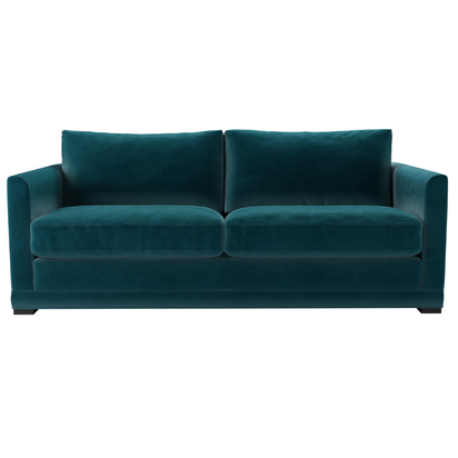 Aissa 3 Seat Sofa Bed in Deep Turquoise Cotton Matt Velvet