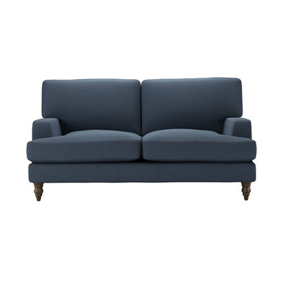 Isla 2 Seat Sofa in Midnight Blue Brushed Linen Cotton