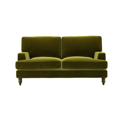 Isla 2 Seat Sofa in Olive Cotton Matt Velvet
