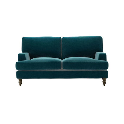 Isla 2 Seat Sofa in Deep Turquoise Cotton Matt Velvet