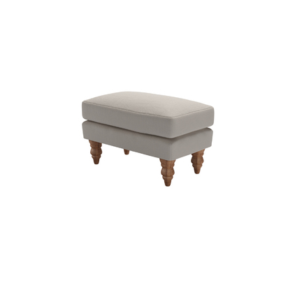 Isla Small Rectangular Footstool in Stone Brushed Linen Cotton