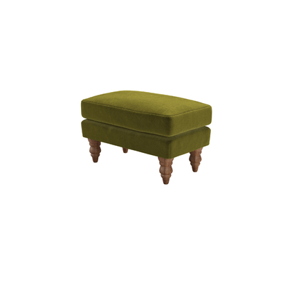 Isla Small Rectangular Footstool in Olive Cotton Matt Velvet