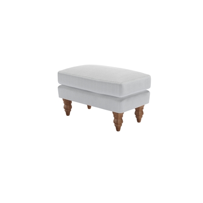 Isla Small Rectangular Footstool in Pumice House Herringbone Weave