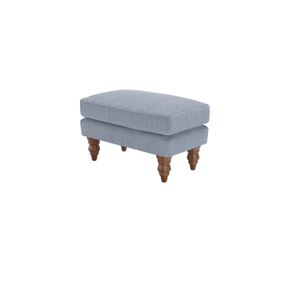 Isla Small Rectangular Footstool in Uniform House Herringbone Weave