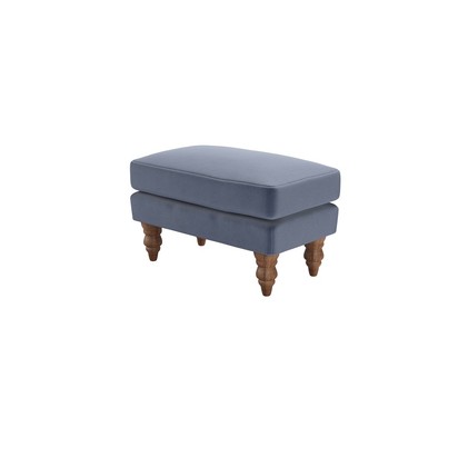 Isla Small Rectangular Footstool in Sapphire Smart Velvet