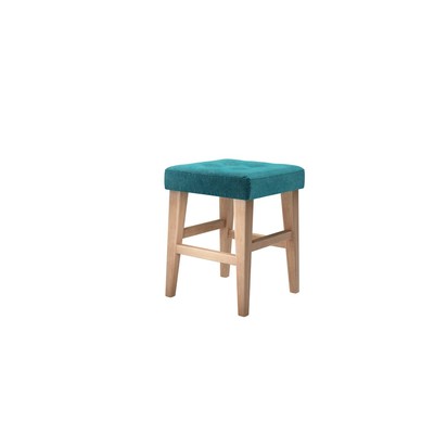 Buttons Short Stool in Neptune Smart Velvet