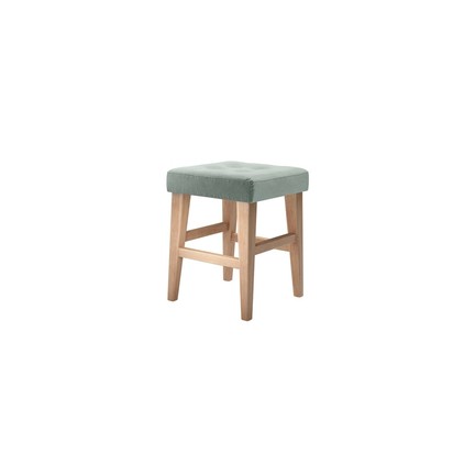 Buttons Short Stool in Sage Smart Velvet