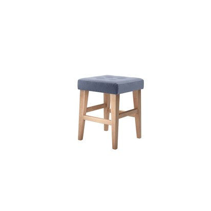 Buttons Short Stool in Sapphire Smart Velvet