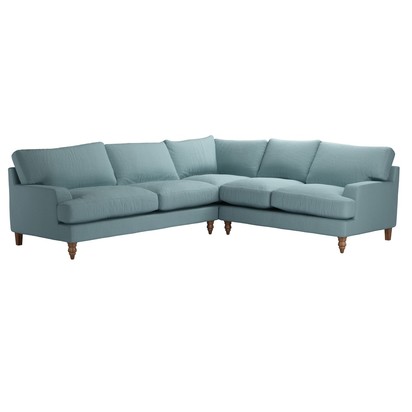 Isla LHF 2.5 Seat w RHF 2 Seat in Lagoon Brushed Linen Cotton