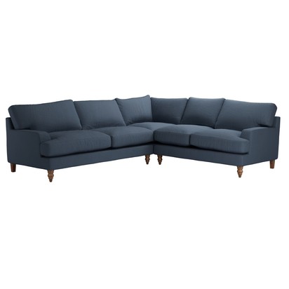 Isla LHF 2.5 Seat w RHF 2 Seat in Midnight Blue Brushed Linen Cotton