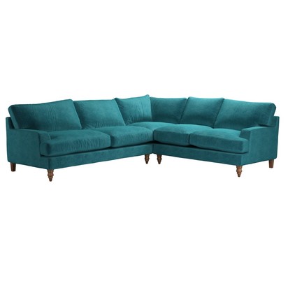 Isla LHF 2.5 Seat w RHF 2 Seat in Neptune Smart Velvet
