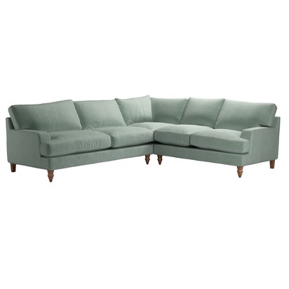Isla LHF 2.5 Seat w RHF 2 Seat in Sage Smart Velvet