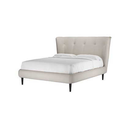 Audrey King Bed in Taupe Brushed Linen Cotton