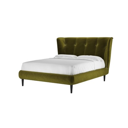 Audrey King Bed in Olive Cotton Matt Velvet