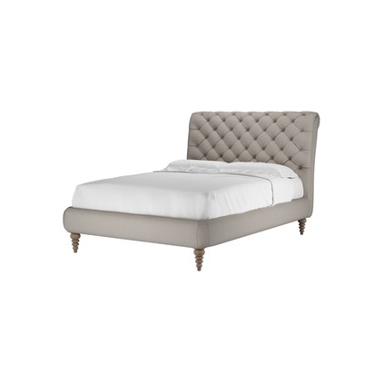 Knightsbridge without Footboard Double Bed in Stone Brushed Linen Cotton