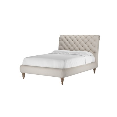 Knightsbridge without Footboard Double Bed in Taupe Brushed Linen Cotton