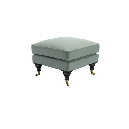Bluebell Small Square Footstool in Sage Smart Velvet