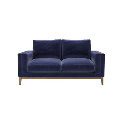 Costello 2 Seat Sofa in Prussian Blue Cotton Matt Velvet