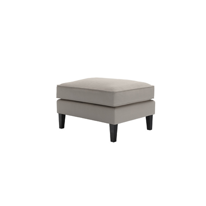 Iggy Medium Rectangular Footstool in Stone Brushed Linen Cotton