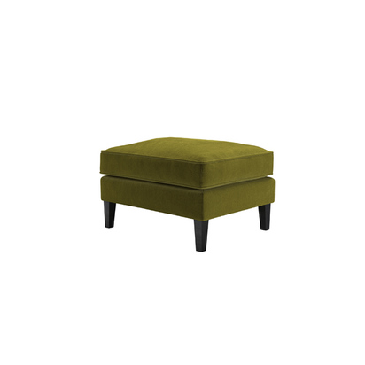 Iggy Medium Rectangular Footstool in Olive Cotton Matt Velvet