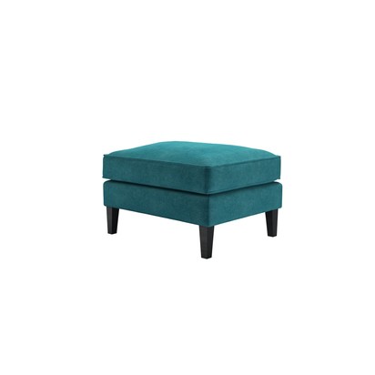 Iggy Medium Rectangular Footstool in Neptune Smart Velvet