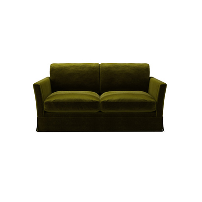 Otto 2 Seat Sofa Bed in Olive Cotton Matt Velvet