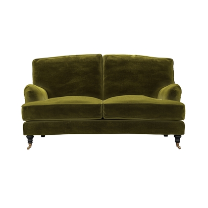 Bluebell 2 Seat Sofa in Olive Cotton Matt Velvet
