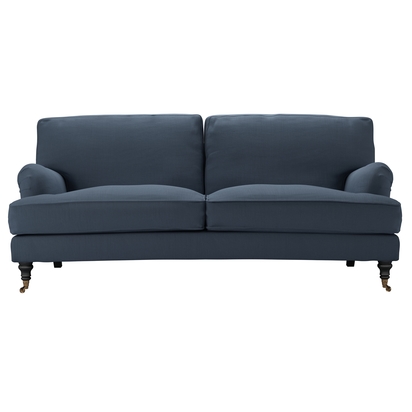 Bluebell 3 Seat Sofa in Midnight Blue Brushed Linen Cotton
