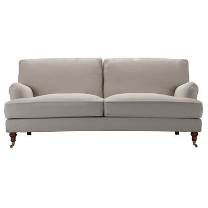 Bluebell 3 Seat Sofa in Stone Brushed Linen Cotton
