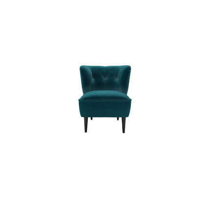 Betty Armchair in Deep Turquoise Cotton Matt Velvet