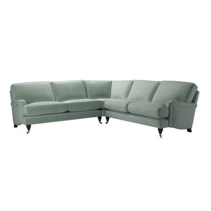 Bluebell Large Corner Sofa in Sage Smart Velvet